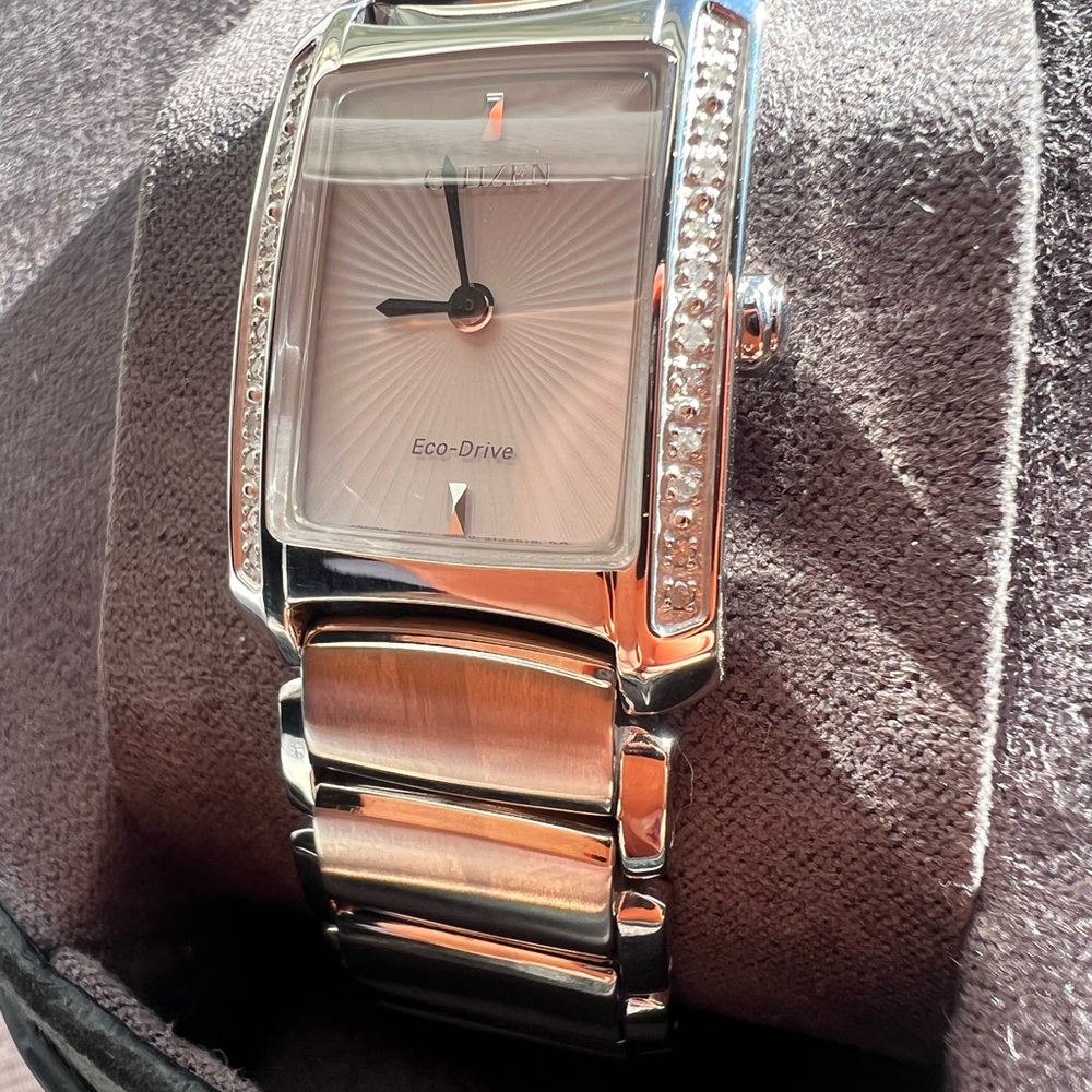 Citizen Eco-Drive Rectangular Silver Watch With C… - image 1